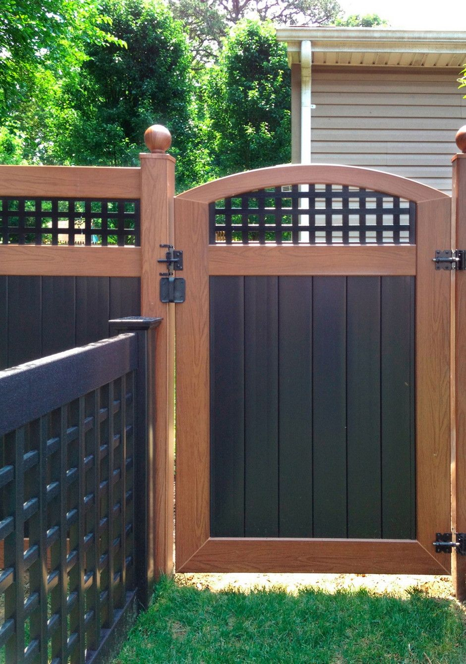 119 Pvc Vinyl Wood Grain And Black Fence Gate Ball Caps My New with regard to measurements 940 X 1340