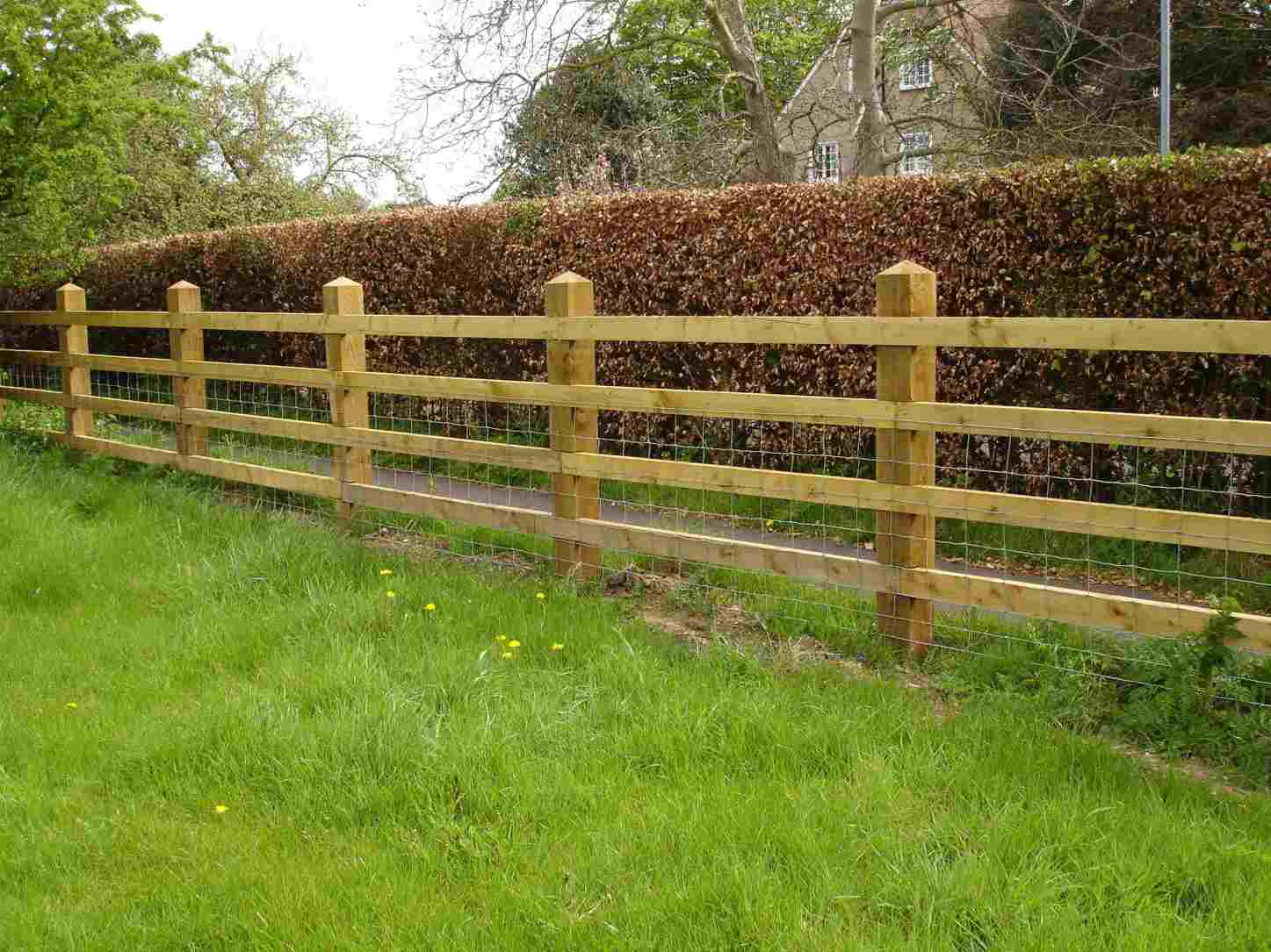3 Rail Wood Fence Post Fences Design in proportions 1447 X 1085