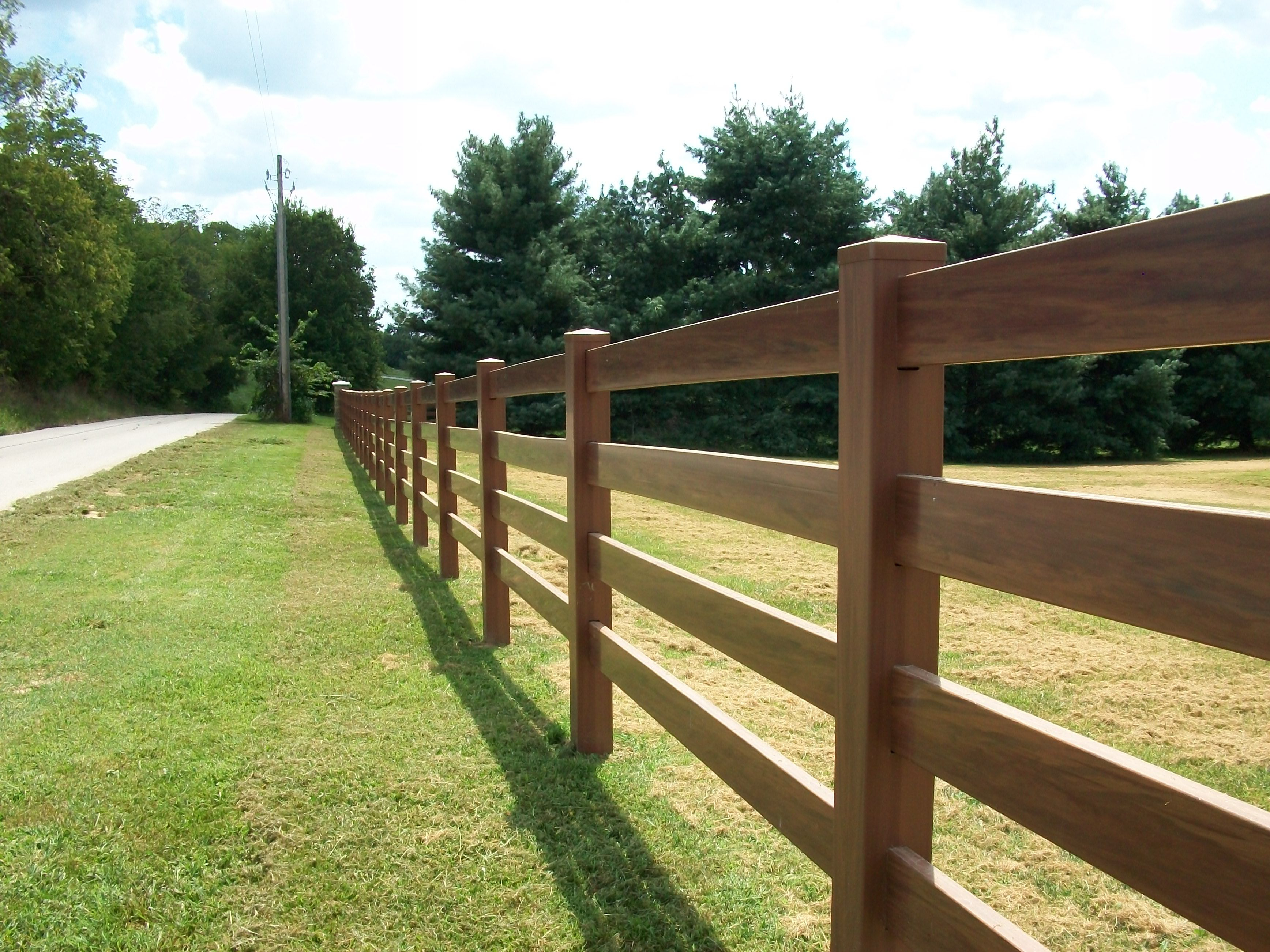 4 Rail Vinyl Ranch Fence Mocha Walnut Color Httpwwwwbaryfence with regard to proportions 3472 X 2604