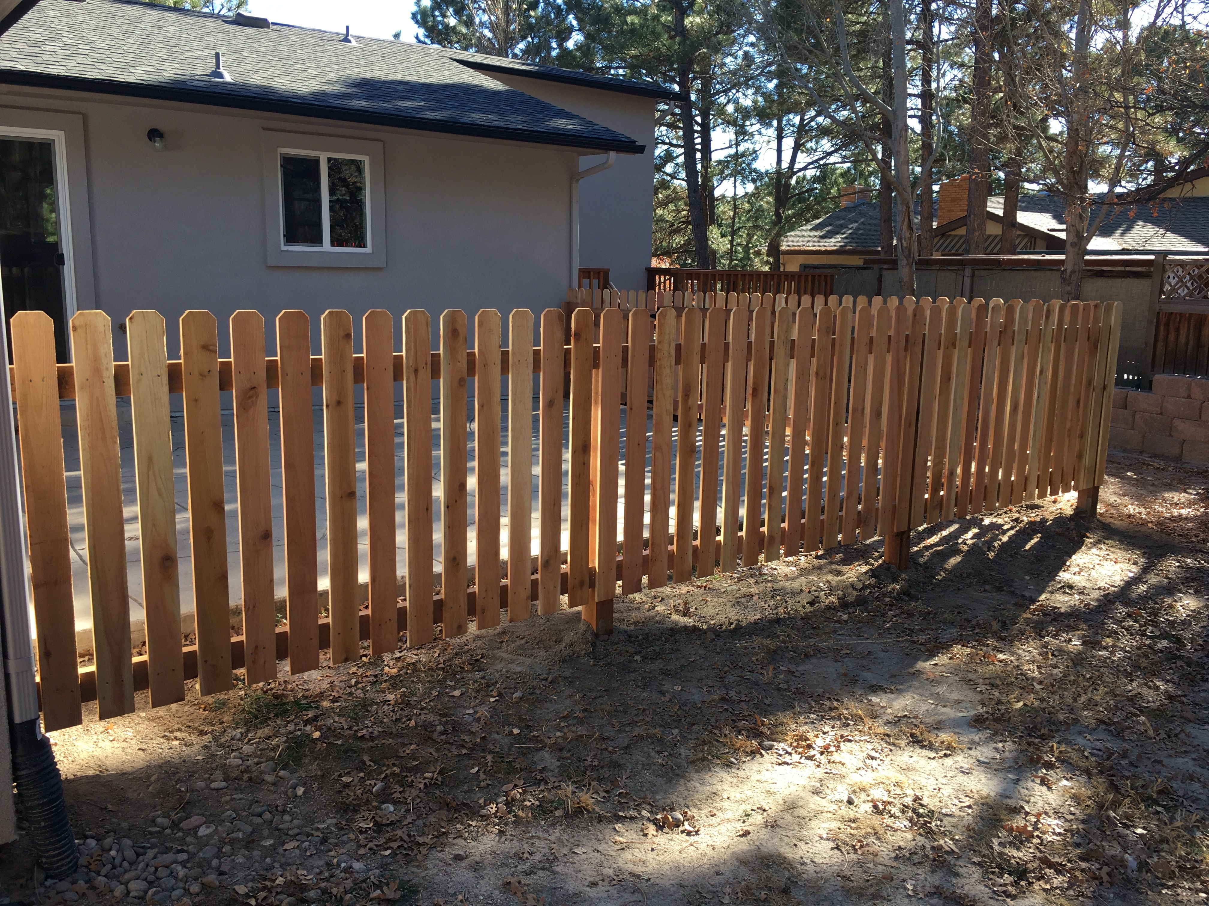 4 Spaced Cedar Picket Fence Using 4x4 Cedar Posts 2x4 Cedar Rails in dimensions 4032 X 3024