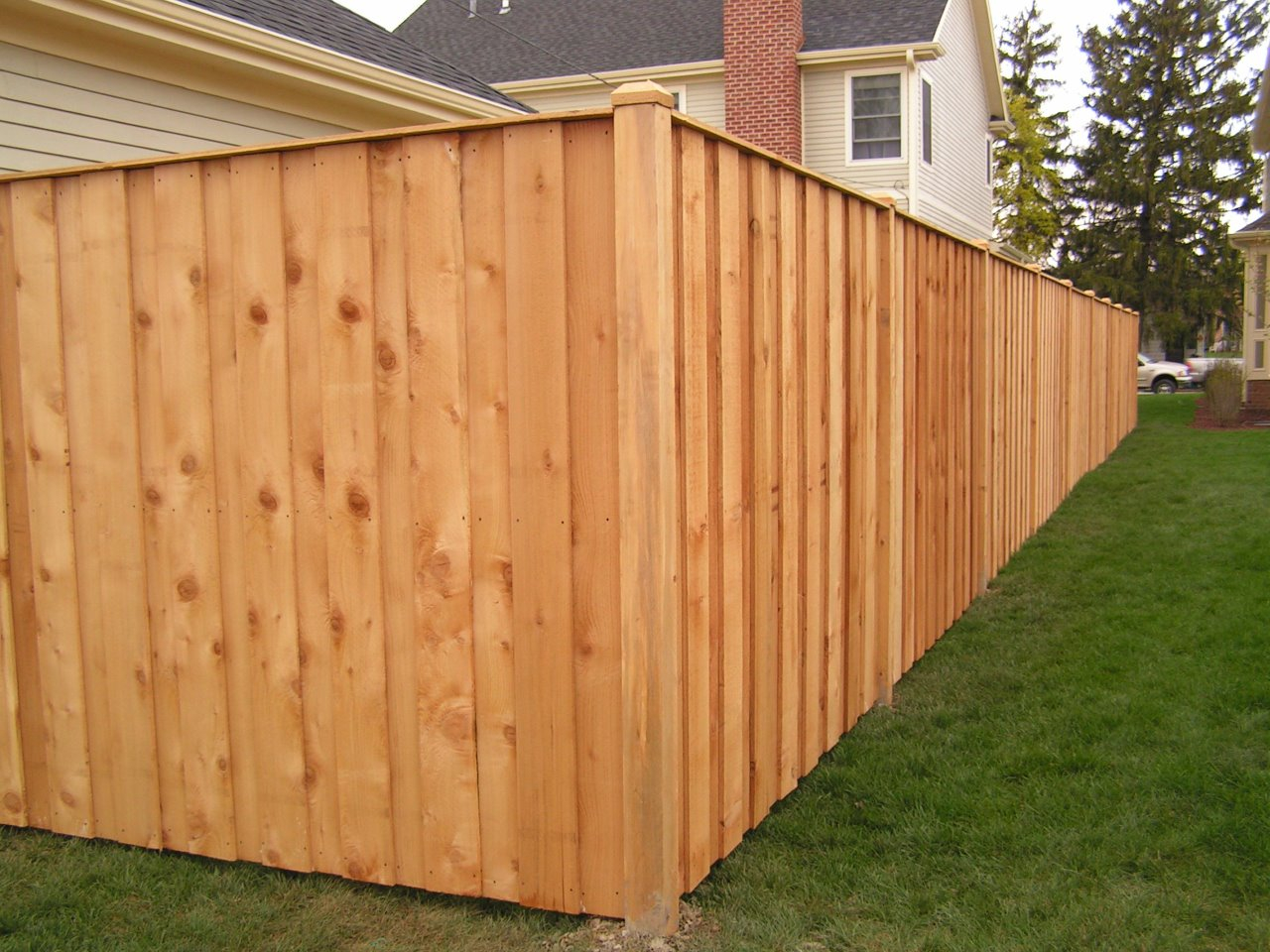 6 Board On Batton With Top Cap Cedar Fence Cardinal Fence throughout size 1280 X 960