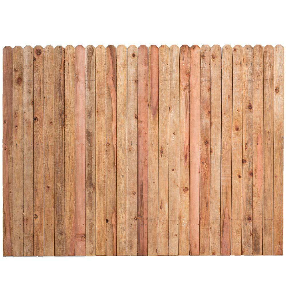 6 Ft H X 8 Ft W Construction Common Redwood Dog Ear Fence Panel with dimensions 1000 X 1000