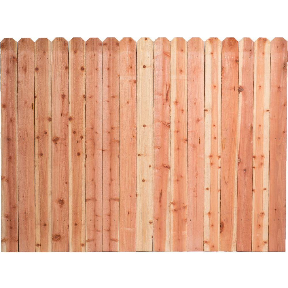 6 Ft H X 8 Ft W Construction Common Redwood Dog Ear Fence Panel within proportions 1000 X 1000
