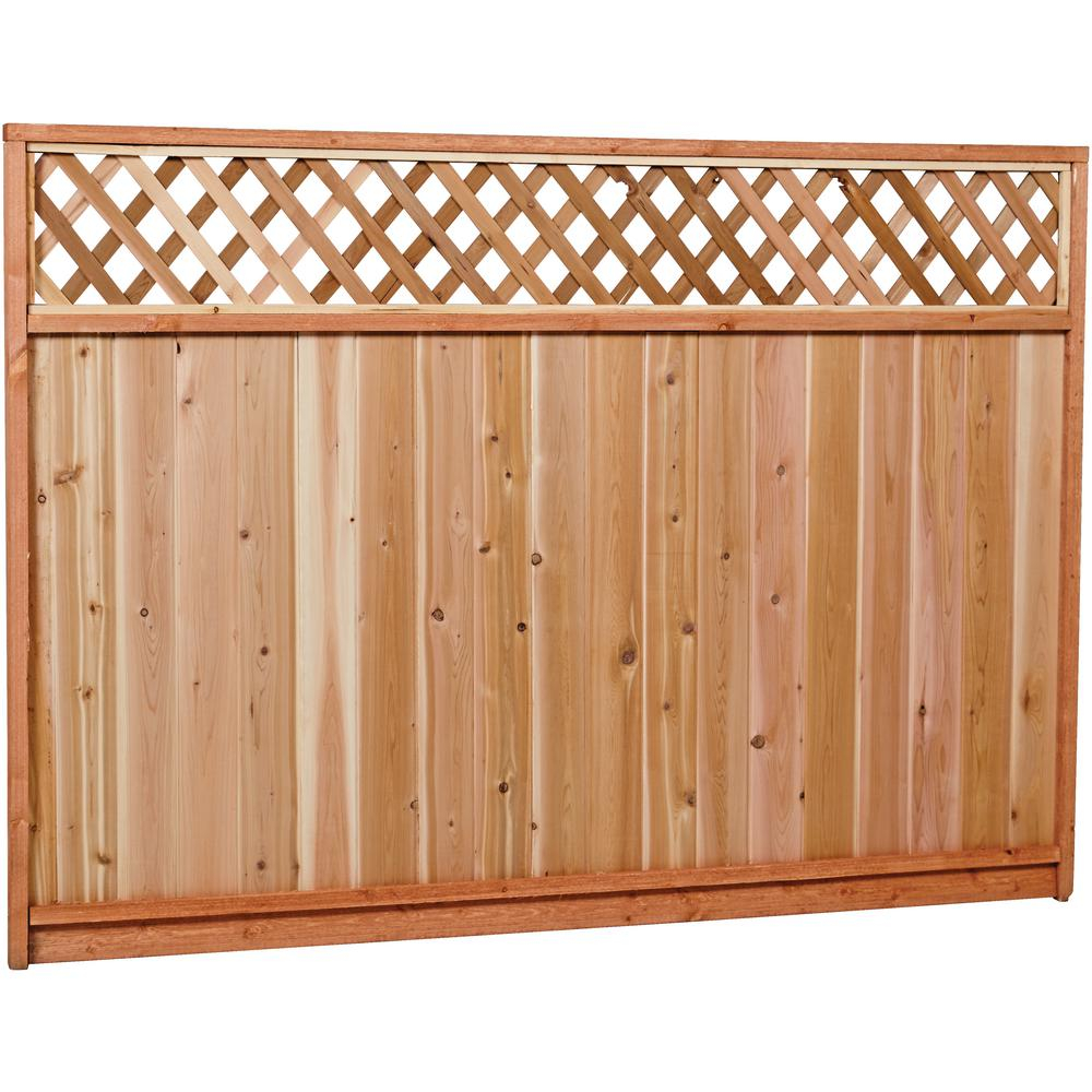 6 Ft X 8 Ft Premium Cedar Lattice Top Fence Panel With Stained throughout measurements 1000 X 1000