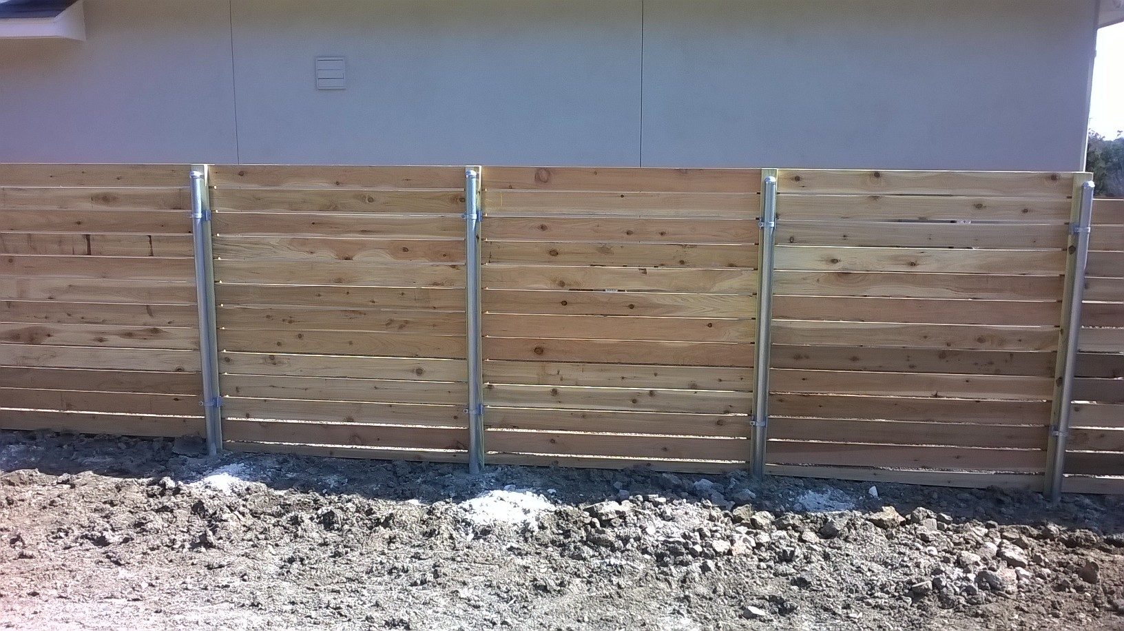 6 Tall Horizontal 16 Cedar Wgalvanized Steel Posts City Fence inside measurements 1632 X 916