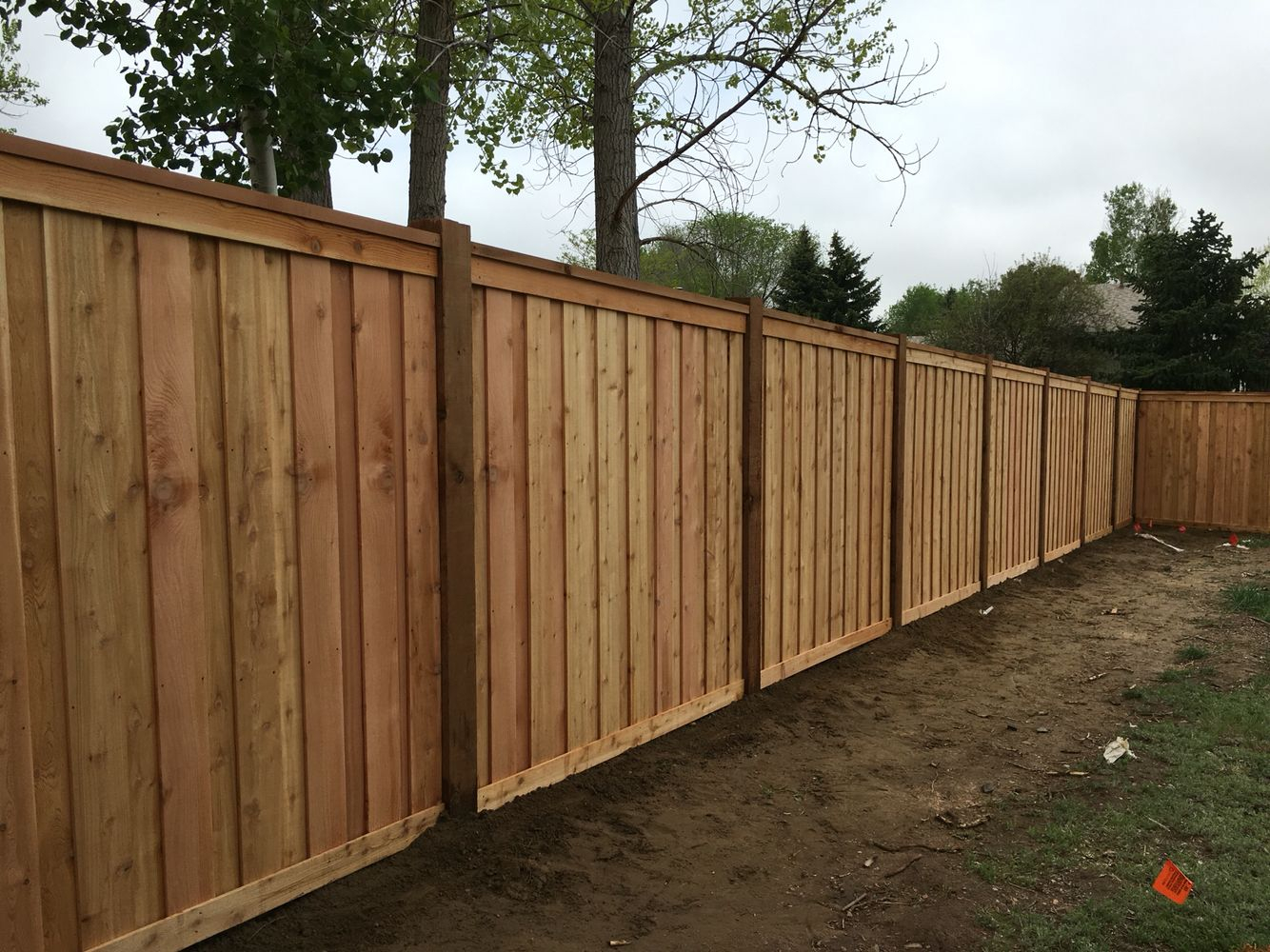 7 Tall Cedar Privacy Fence With 6x6 Posts 2x6 Top Cap 6 inside measurements 1334 X 1000