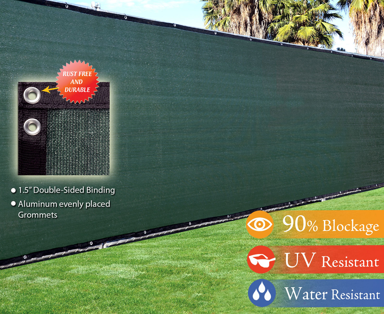 8 X 50 Privacy Screen Fence Green Construction Residential intended for proportions 1278 X 1044