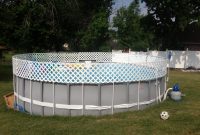 Above Ground Pool Fence Diy 12inch Pvc Pipe And White Pvc Lattice regarding measurements 3264 X 2448