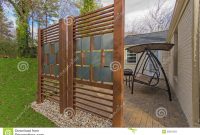 Backyard Patio With Diy Privacy Fence Stock Image Image Of Brick within size 1300 X 957