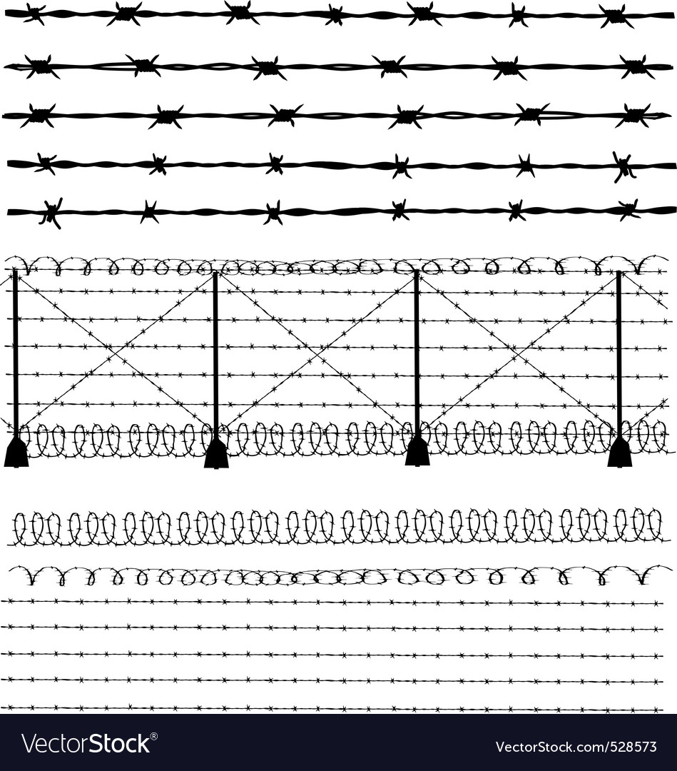 Barbed Wire Fence Royalty Free Vector Image Vectorstock within proportions 949 X 1080