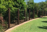 Black Aluminium Panels With Treated Hardwood Posts Pool Fencing with proportions 3264 X 2448