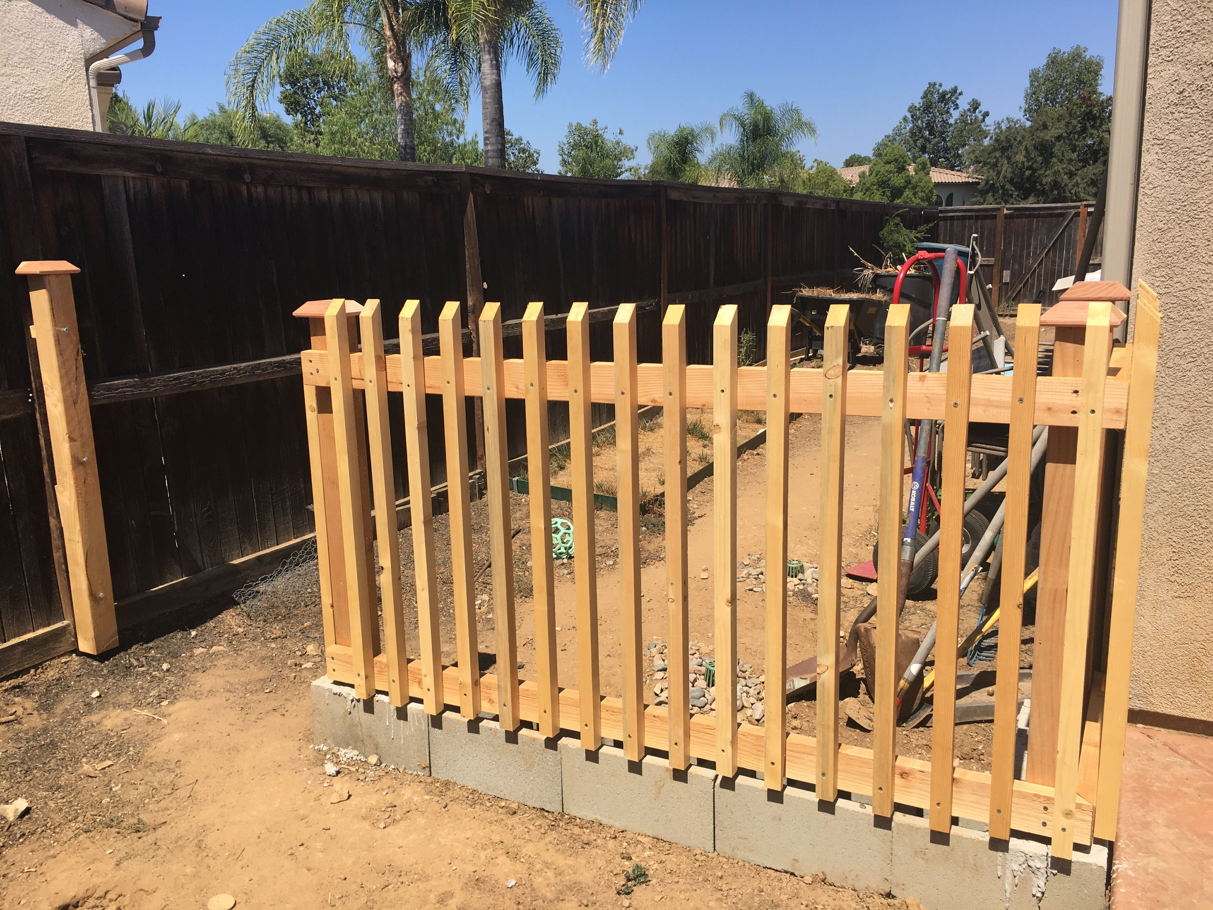 Build A Fence Using Cinder Blocks As The Base All The Wood Was regarding sizing 4032 X 3024