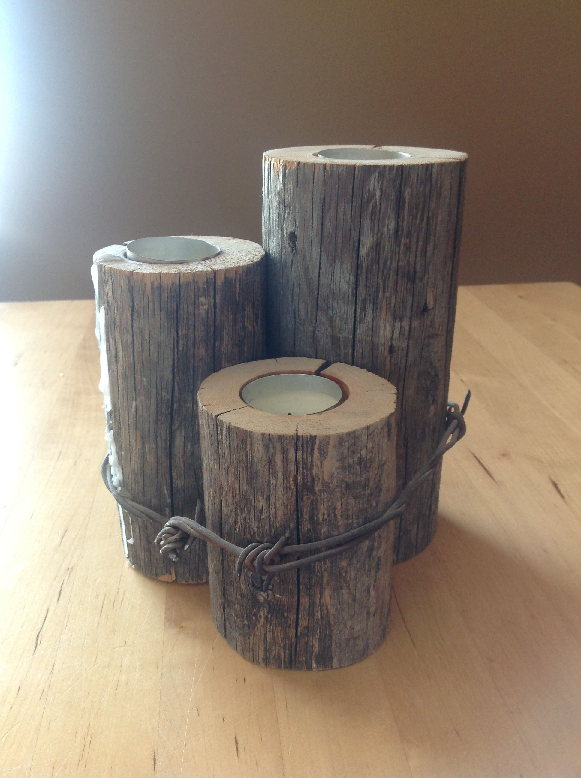 Candle Centre Piece Made From Old Fence Post And Barbed Wire with regard to measurements 2592 X 1936