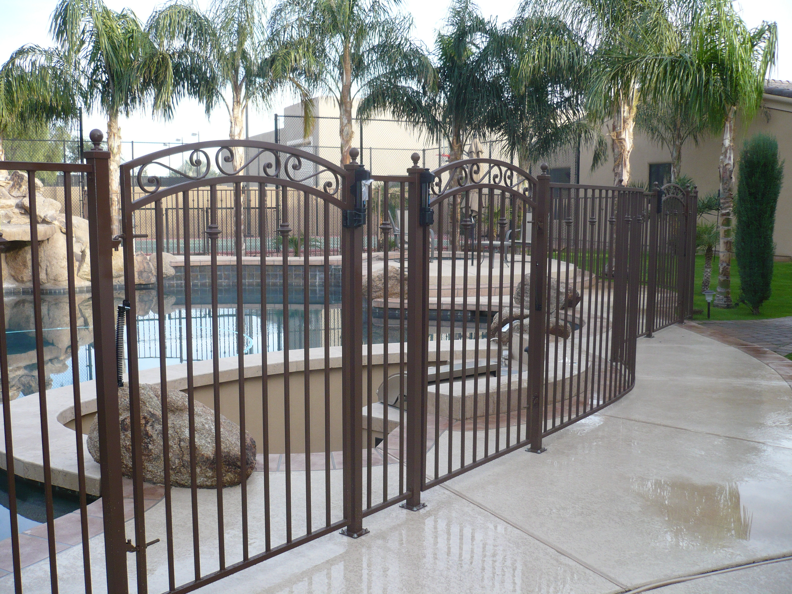 Captivating Wrought Iron Fence Gate 29 Fencing Houston Fences inside proportions 3072 X 2304