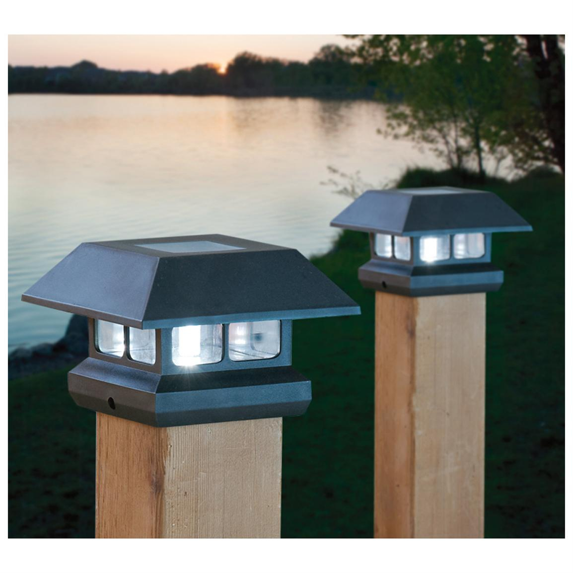 Castlecreek Solar Deck Post Cap Lights 2 Pack 233713 Solar pertaining to proportions 1154 X 1154