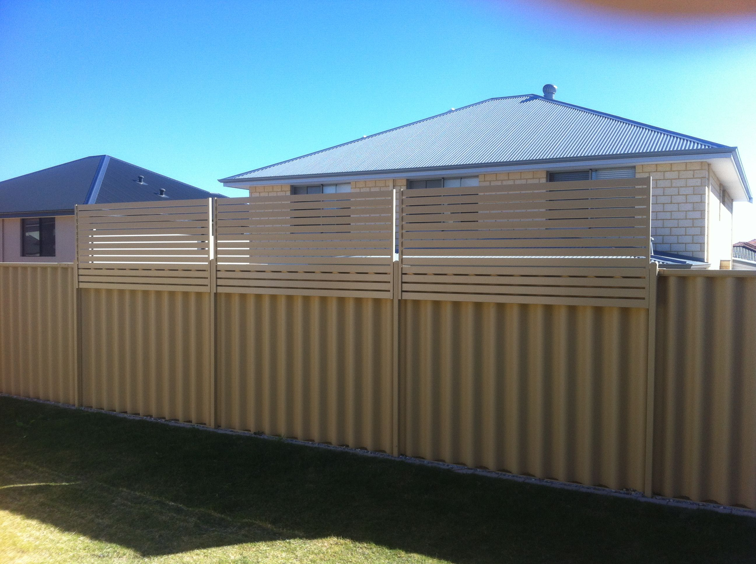 Colorbond Fence With Wood Privacy Screen Google Search Backyard inside proportions 2592 X 1936