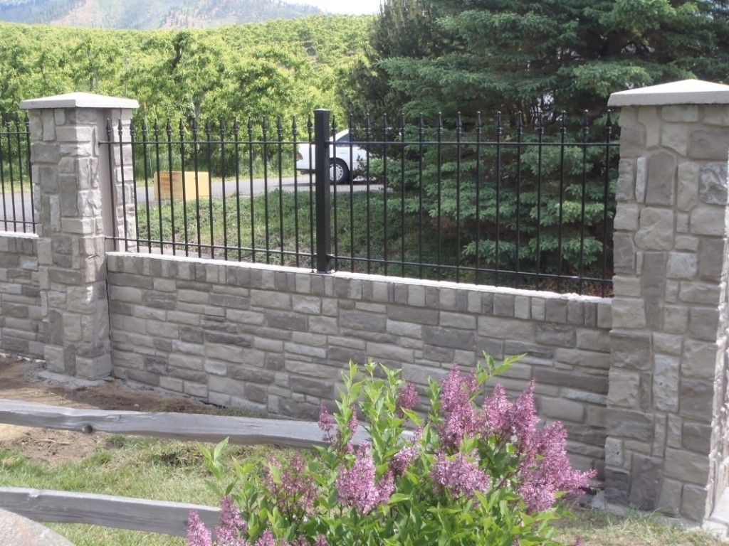 Combining Iron Aluminum Fence With Brick Stone Or Wood Pillars throughout size 1024 X 768