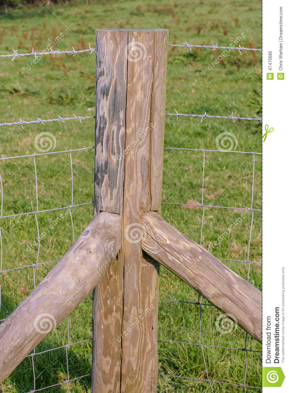 Corner Fence Post With Stock Fence Stock Image Image Of Fencing intended for size 957 X 1300