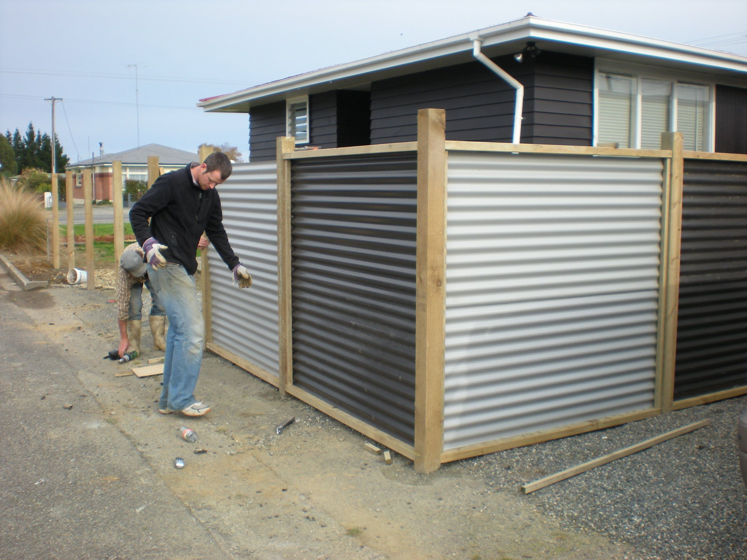 Corrugated Metal Fence Panels Fences Landscap intended for sizing 2592 X 1944