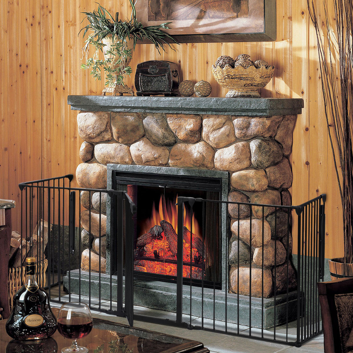 Costway Costway New Fireplace Fence Ba Safety Fence Hearth Gate with size 1200 X 1200