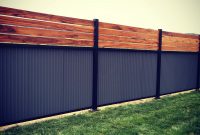 Custom Privacy Fence Built Out Of Metal Post Tiger Wood And for sizing 1334 X 1334