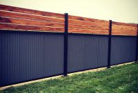 Custom Privacy Fence Built Out Of Metal Post Tiger Wood And inside sizing 1334 X 1334