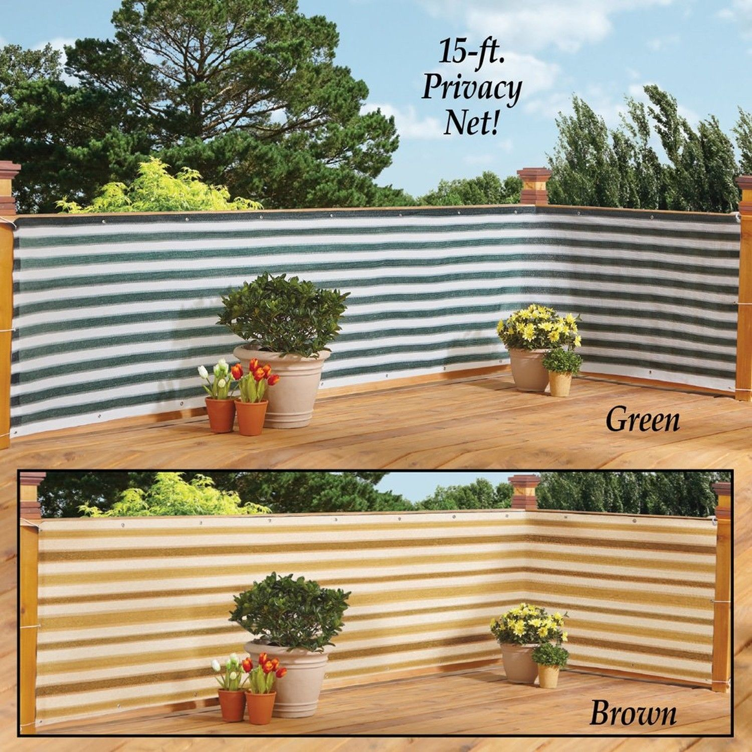 Deck Fence Privacy Netting Screen Collections Etc Brown Stripe intended for size 1500 X 1500