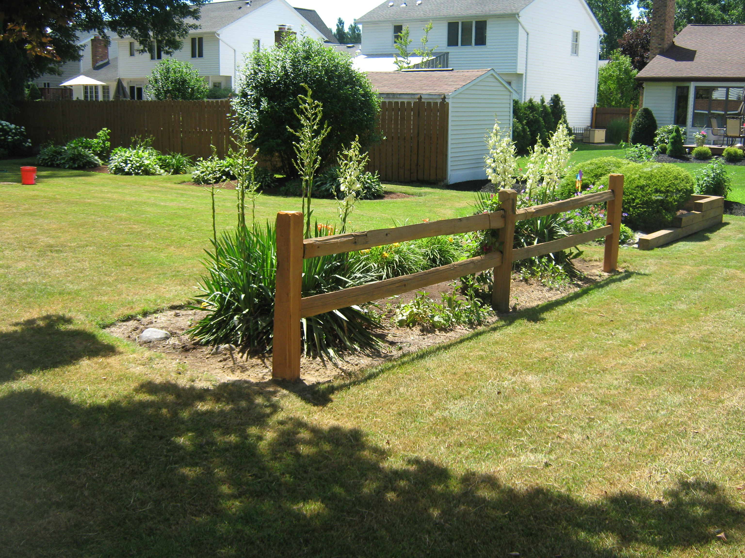 Decorating Chic Split Rail Fence Made Of Wood For Garden Decor Ideas with regard to size 3072 X 2304