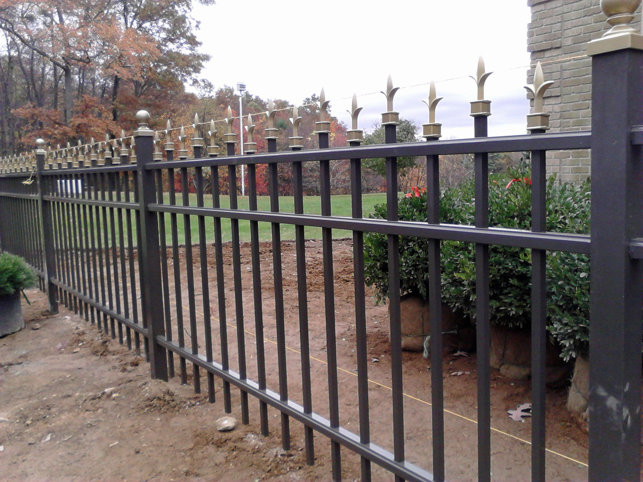 Decorative Aluminum Fence With Gold Finials And Ball Caps with regard to size 2048 X 1536