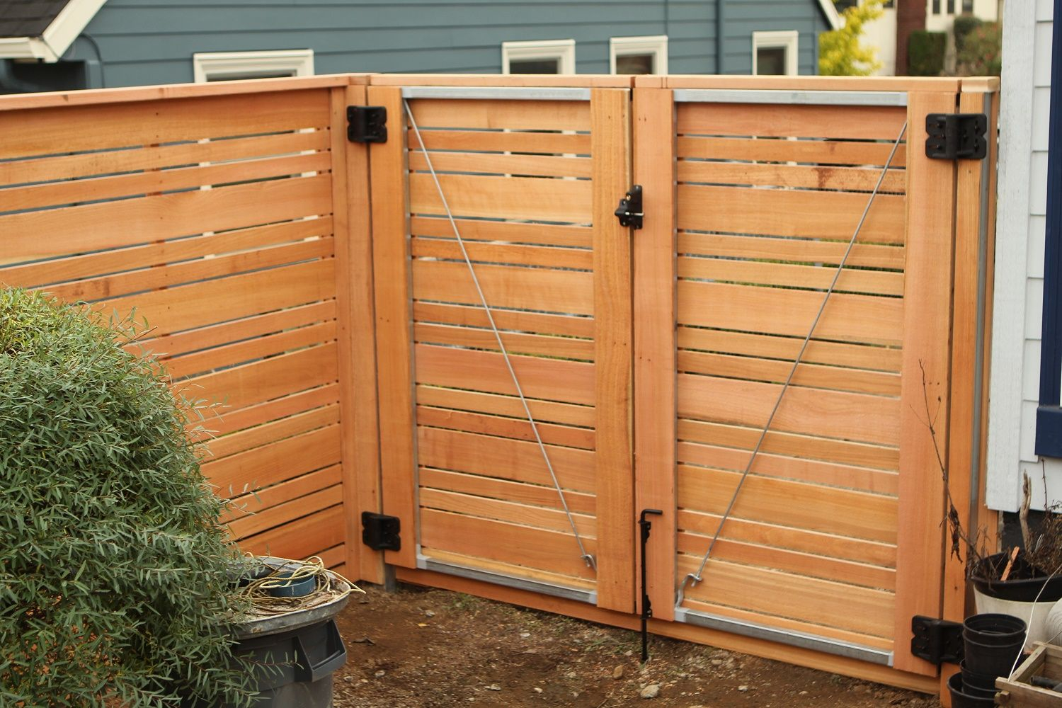 Double Door Gate Horizontal Wood Fence With Alternating Picket regarding measurements 1500 X 1000