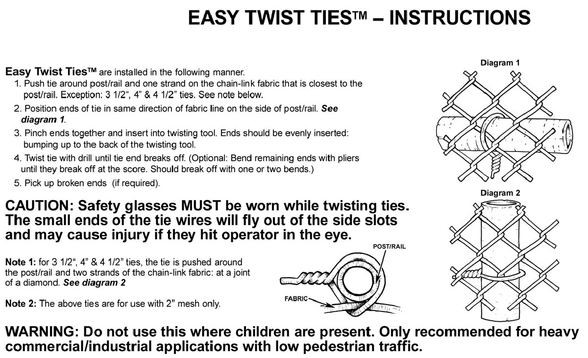 Easy Twist Preformed Steel Tie Wires Hoover Fence Co within measurements 1200 X 730