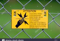 Electric Fence Warning Sign Stock Photo 19482524 Alamy for sizing 1300 X 947