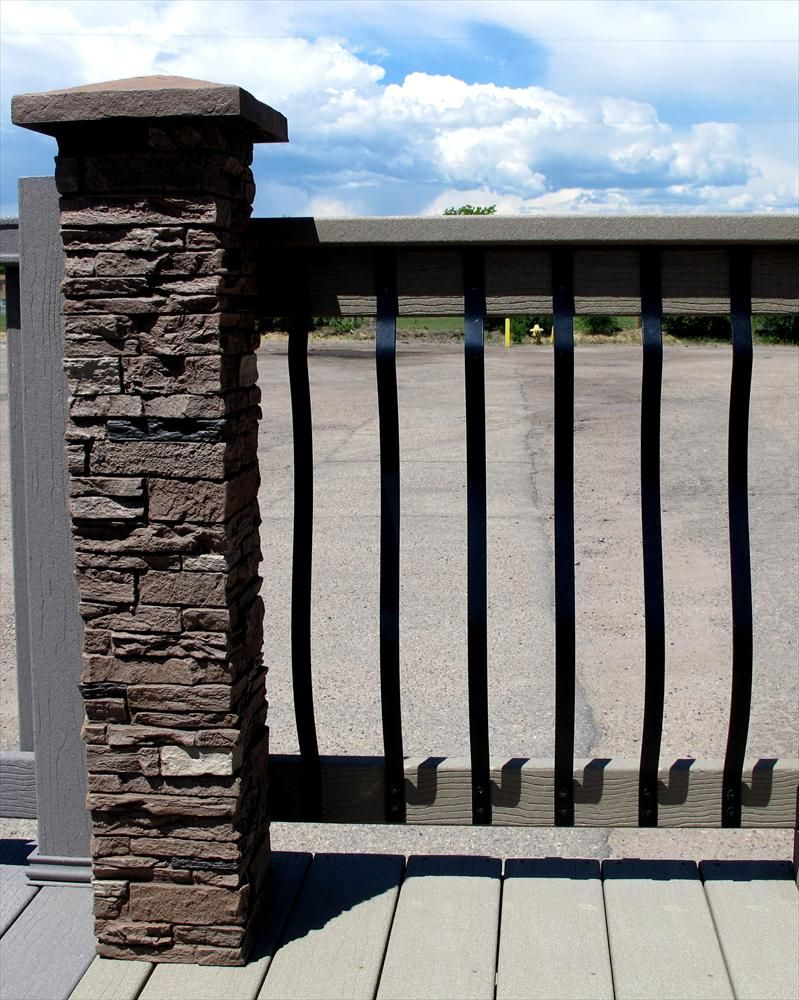 Faux Stone Railing Post Covers intended for sizing 799 X 1000