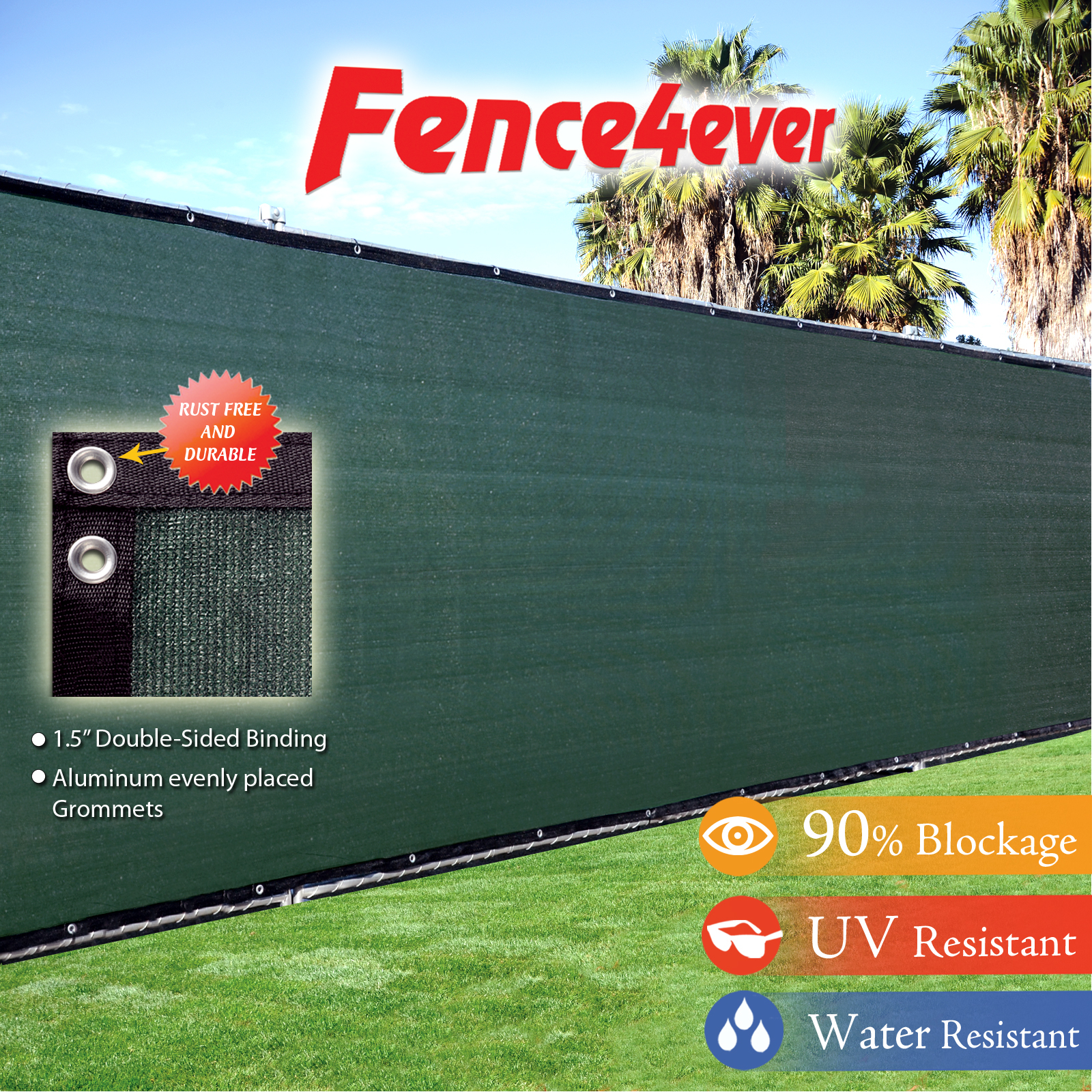 Fence4ever Dark Green 8x50 8ft Tall Fence Privacy Screen regarding sizing 1600 X 1600