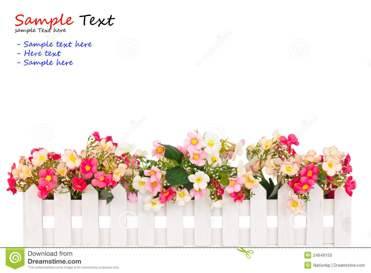 Flower Fence Isolated Stock Image Image Of Background 24649153 intended for dimensions 1300 X 957