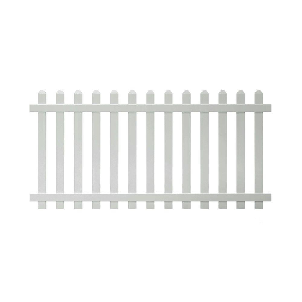 Glendale 4 Ft H X 8 Ft W White Vinyl Spaced Picket Unassembled inside measurements 1000 X 1000