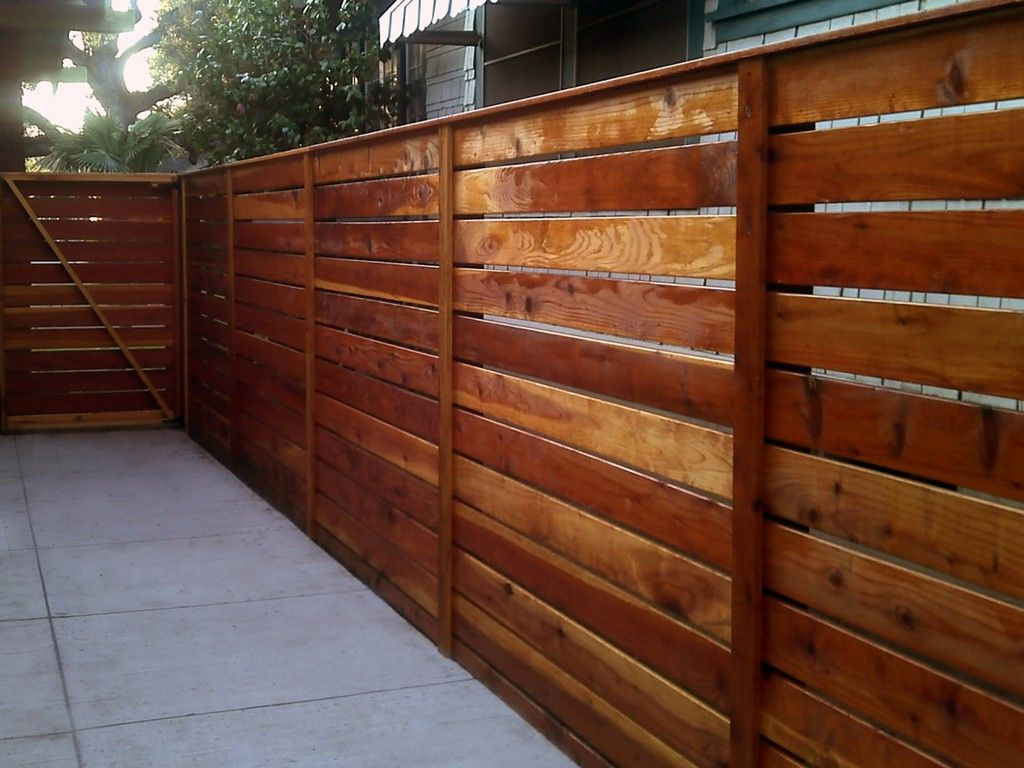 Horizontal Modern Redwood Fence 1x6 With 1x4 Divider Deck Ideas intended for size 1024 X 768