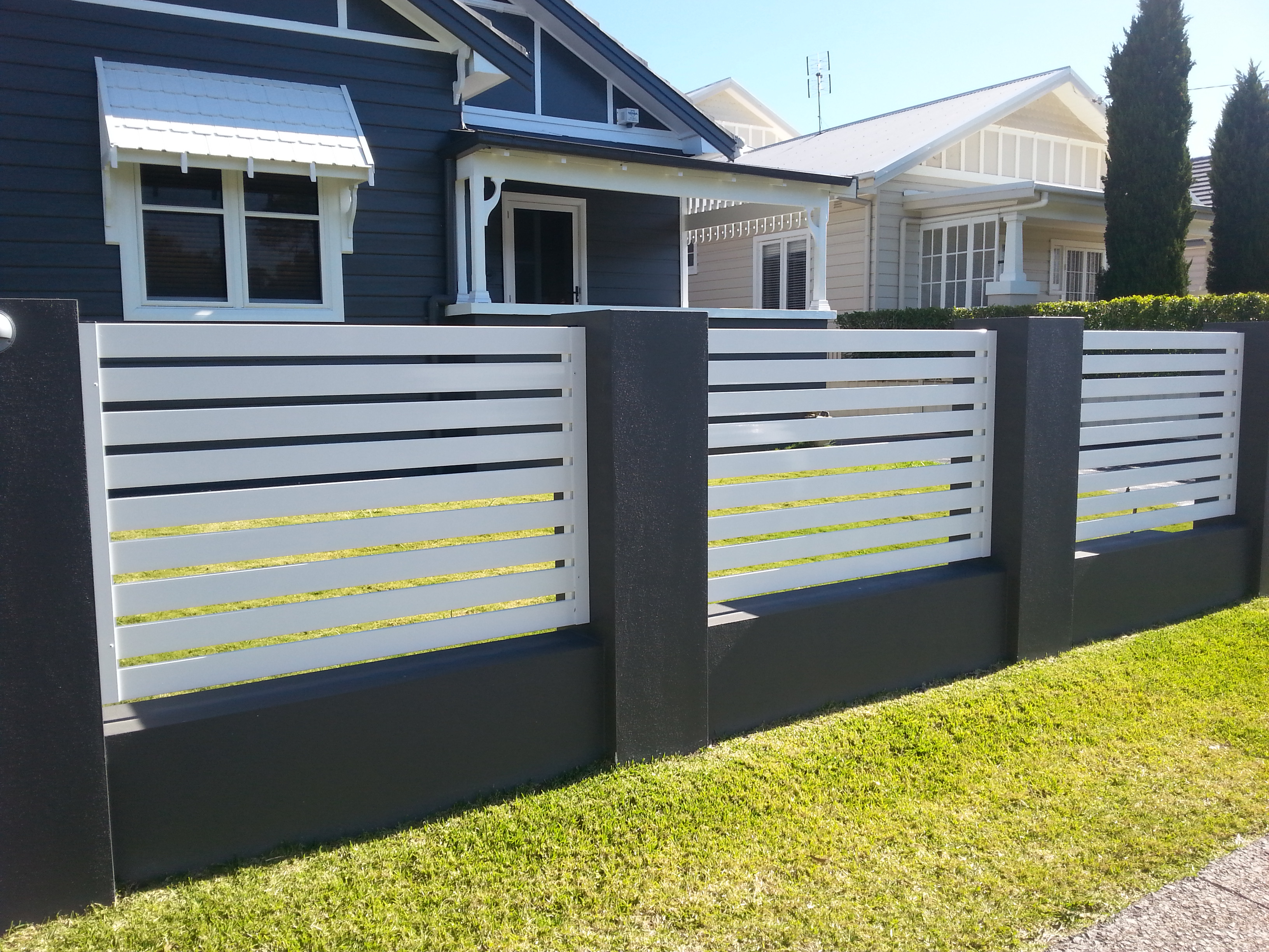 Horizontal Slat Fencing 80mm Wide Civico Manufacturing Co pertaining to proportions 3264 X 2448