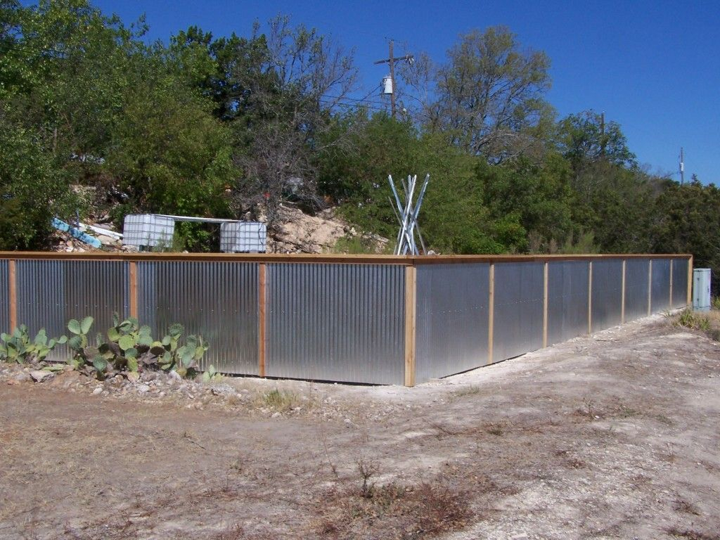 Image Of Best Corrugated Metal Privacy Fence Ideas Granny Unit with measurements 1024 X 768