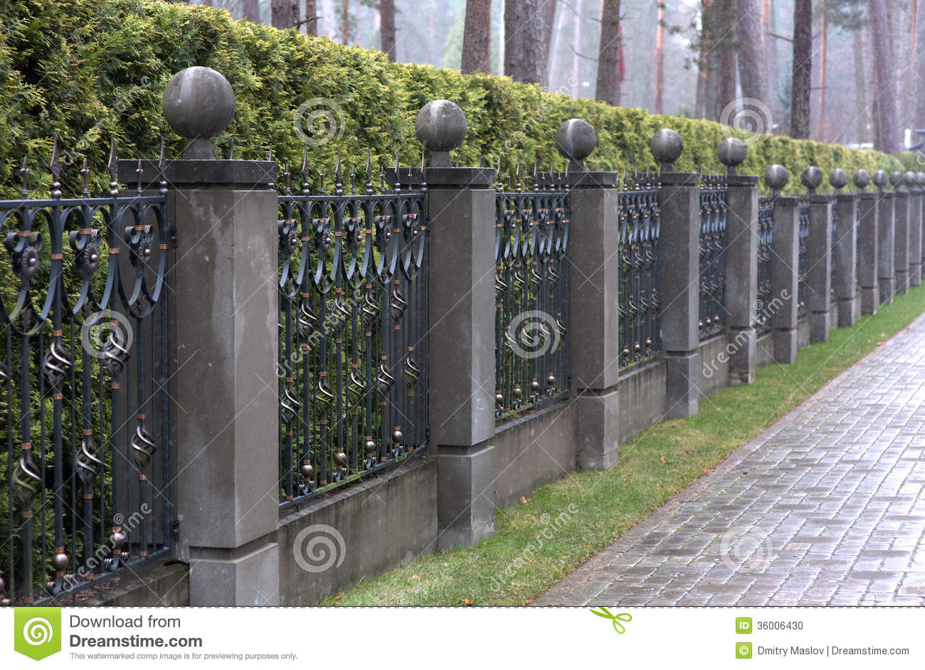 Iron Fence With Stone Pillars Stock Photo Image Of Architecture regarding dimensions 1300 X 942