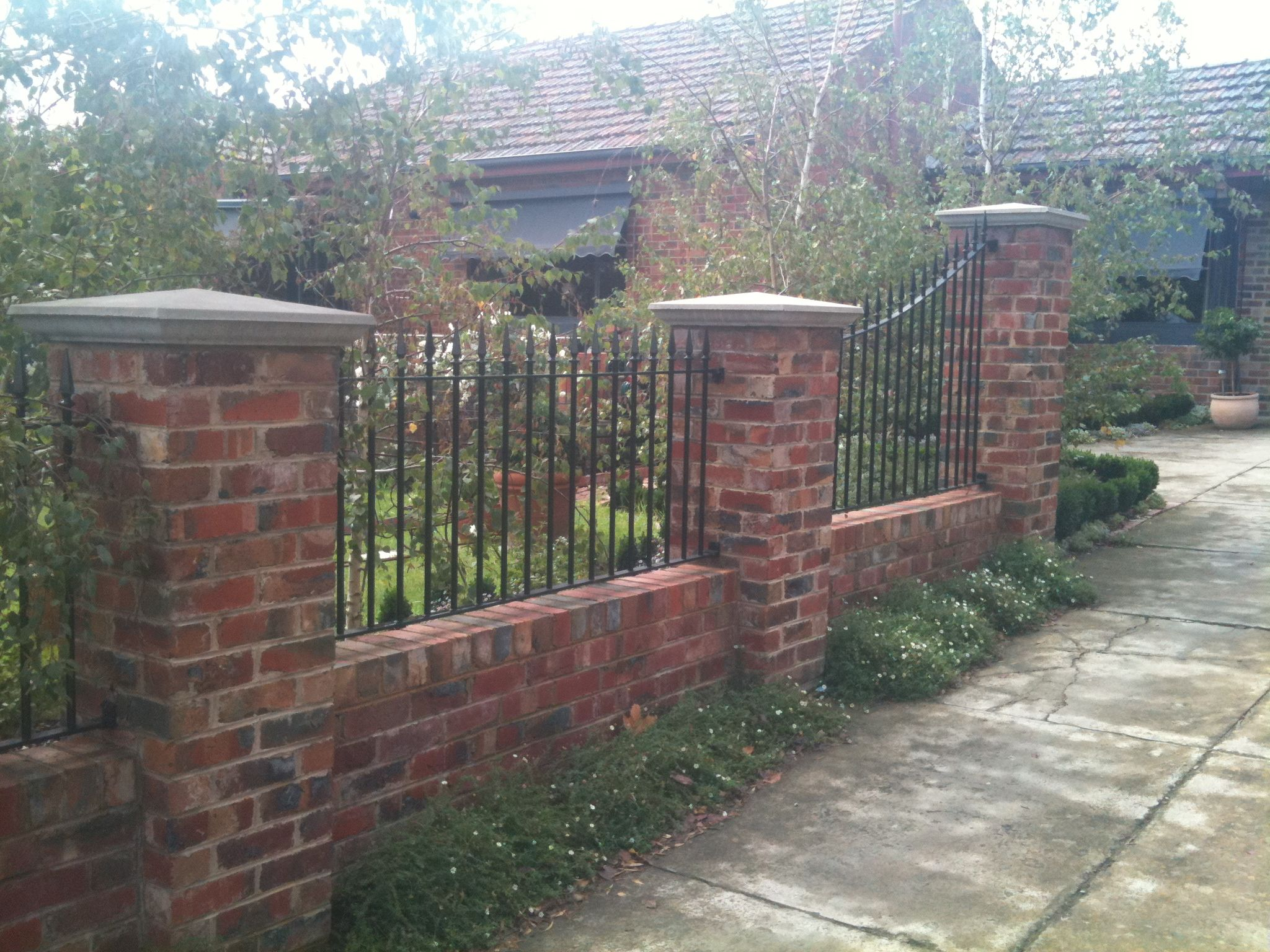 Iron Fencing With Brick Columns Google Search Iron Gates intended for proportions 2048 X 1536