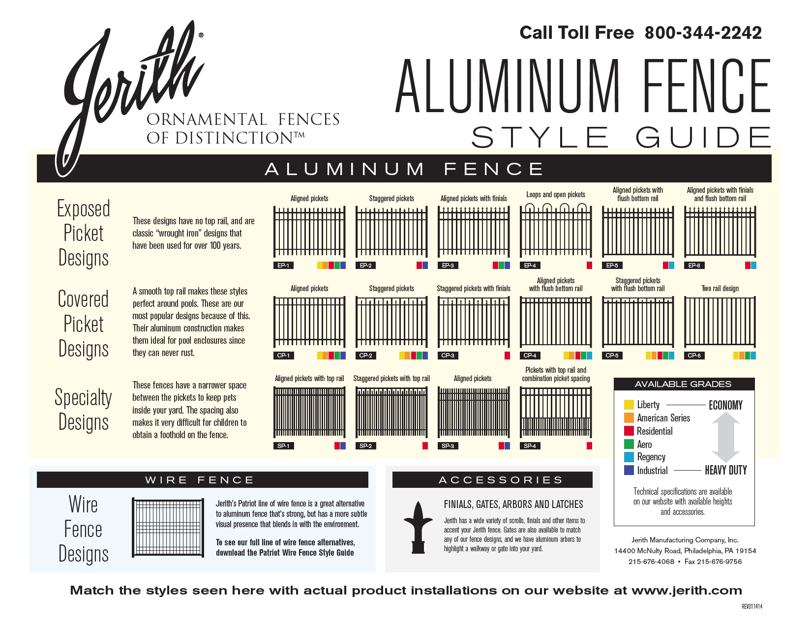 Jerith Aluminum Fence Brochure Fences Design inside sizing 1649 X 1273