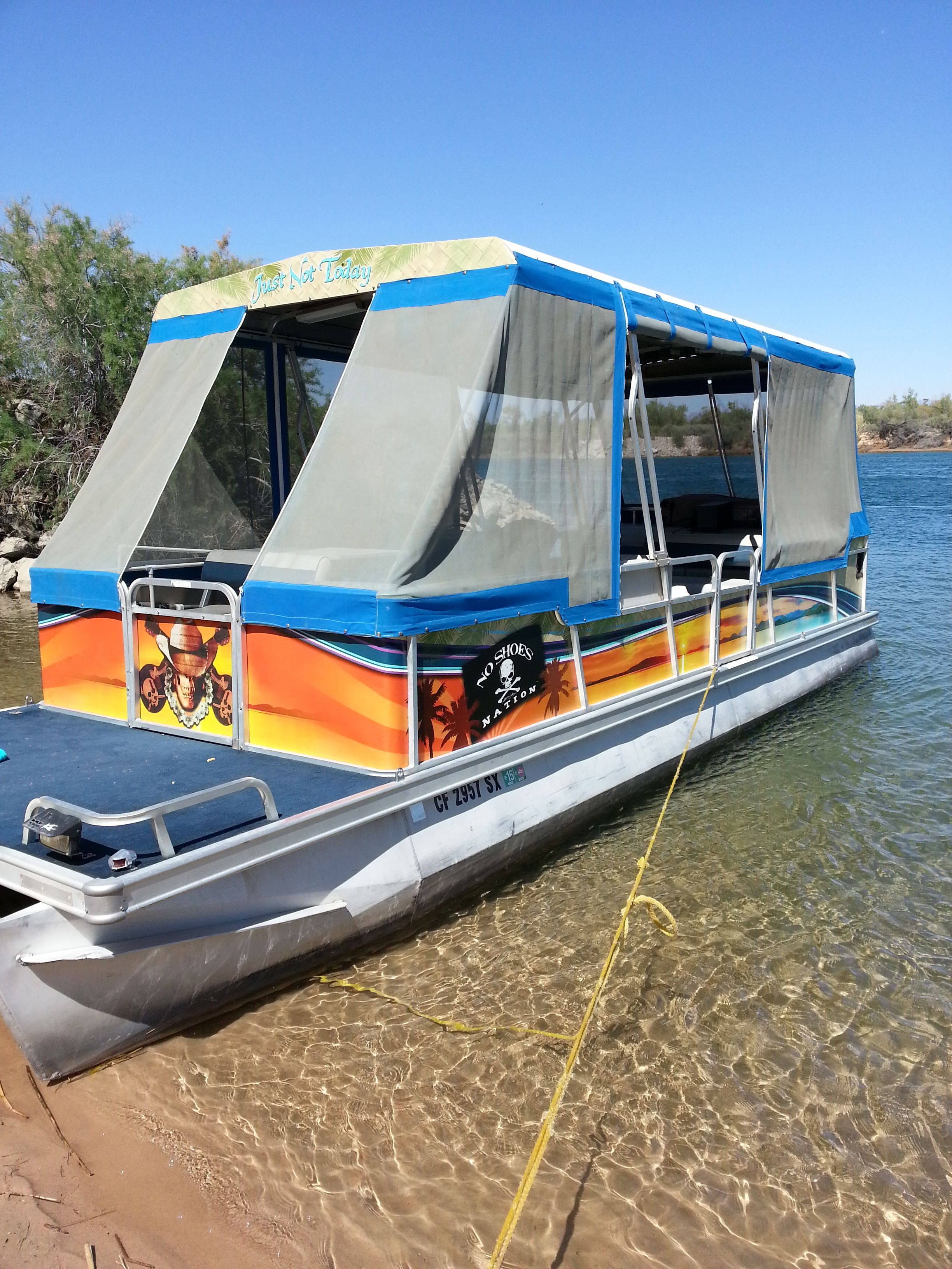 Kenny Chesney Themed Ink Vinyl Wrap Skin On A Pontoon Boat On The in measurements 2448 X 3264