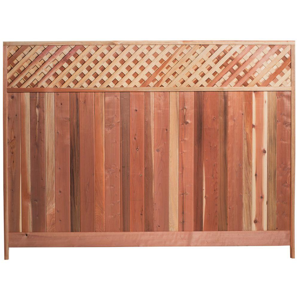 Mendocino Forest Products 6 Ft H X 8 Ft W Redwood Lattice Top in size 1000 X 1000