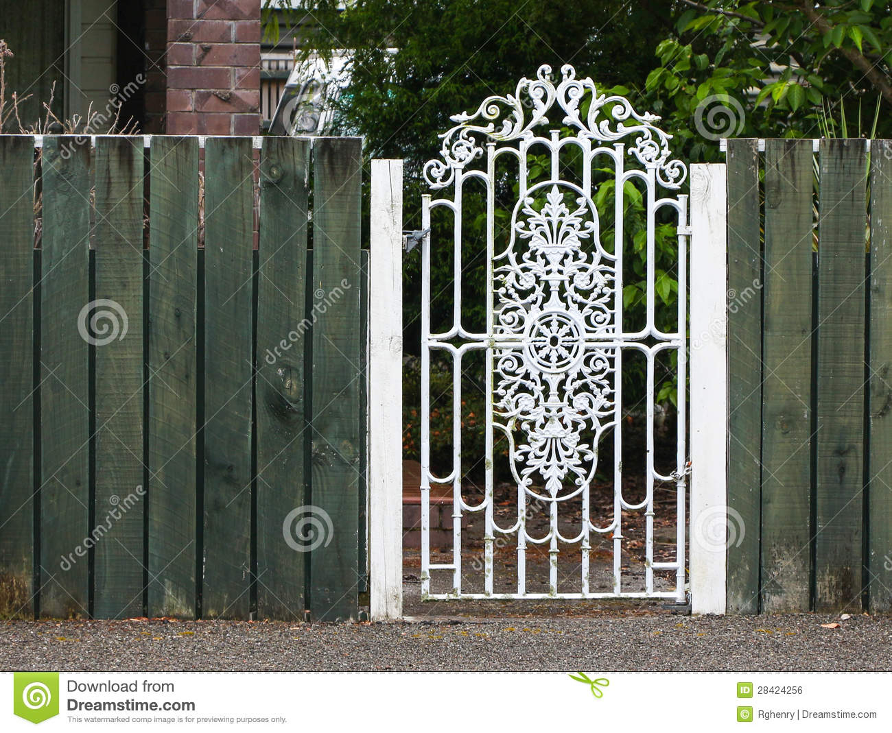 Metal White Gate Stock Photo Image Of White Security 28424256 with sizing 1300 X 1069