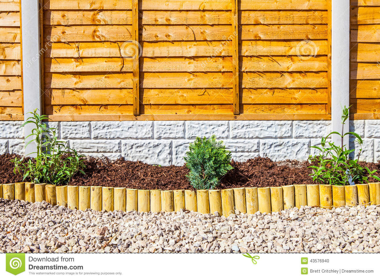 New Landscaped Wood Chip Garden Border Stock Photo Image Of with measurements 1300 X 957