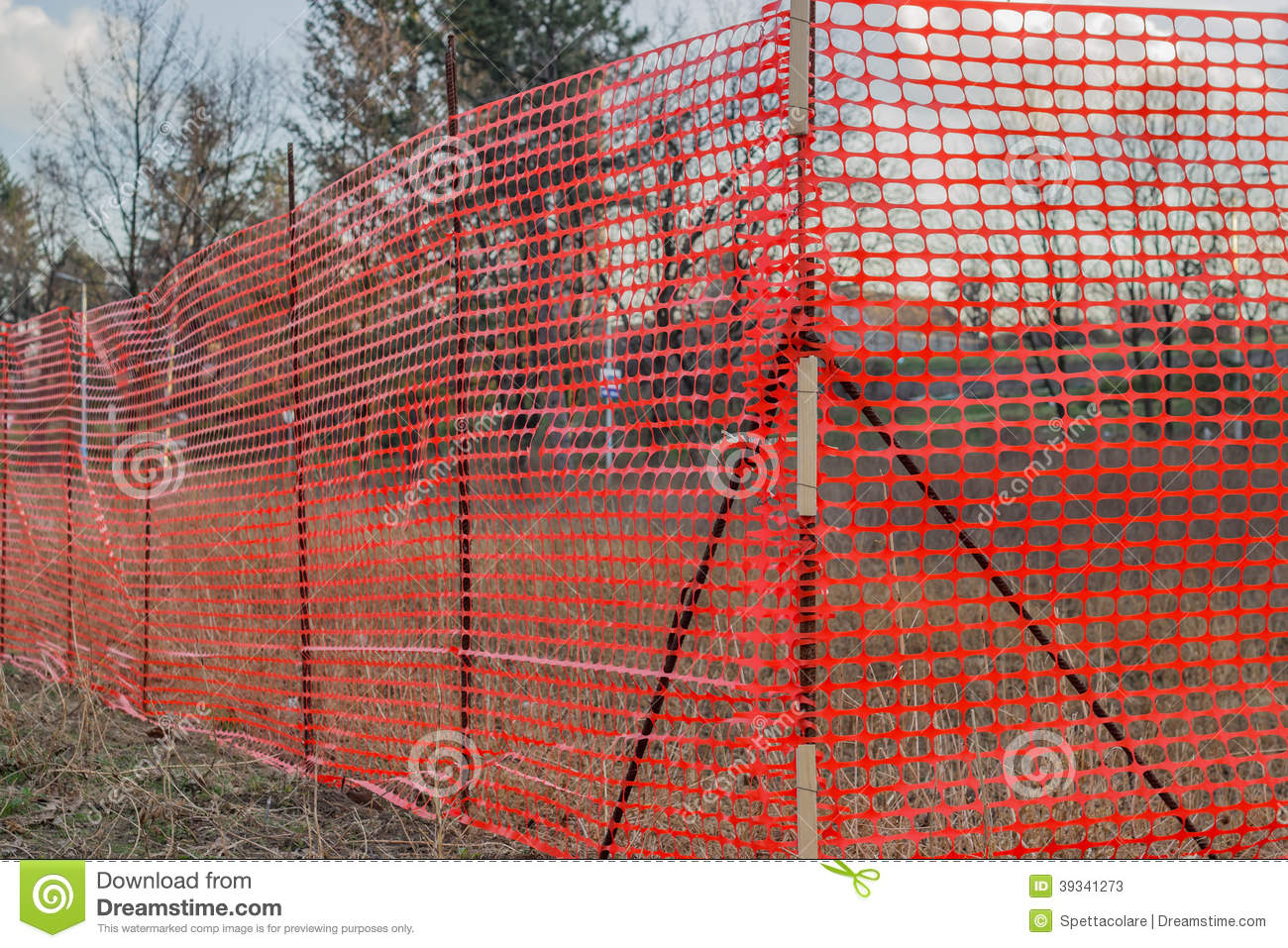 Orange Plastic Construction Mesh Safety Fence Stock Image Image Of regarding measurements 1300 X 957