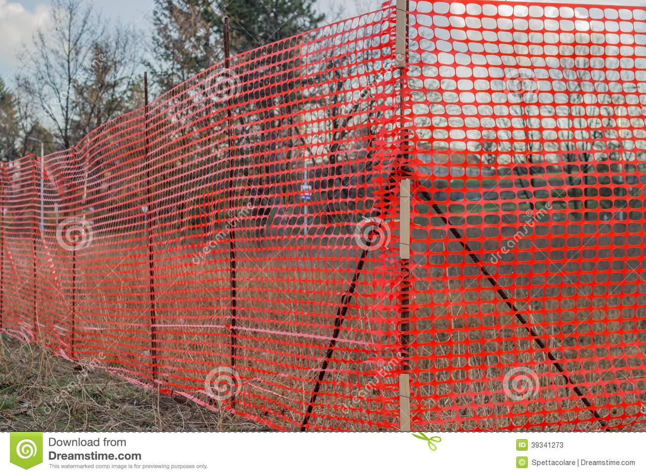 Orange Plastic Construction Mesh Safety Fence Stock Image Image Of with measurements 1300 X 957