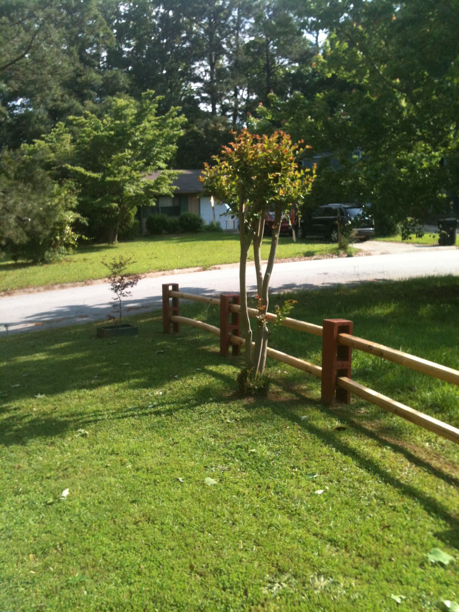 Our Fence Made With Cinder Blocks Love It Can Add A Third intended for measurements 1536 X 2048