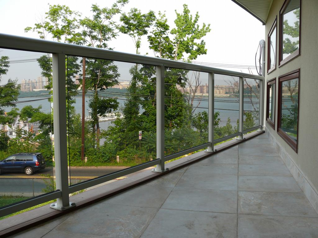 Outdoor And Patio Transparent Glass Balcony Railing In White Iron with regard to measurements 1024 X 768